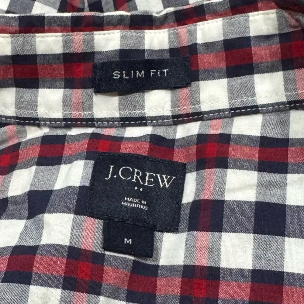 J. Crew Plaid Slim Fit Button Down Shirt Men’s Medium